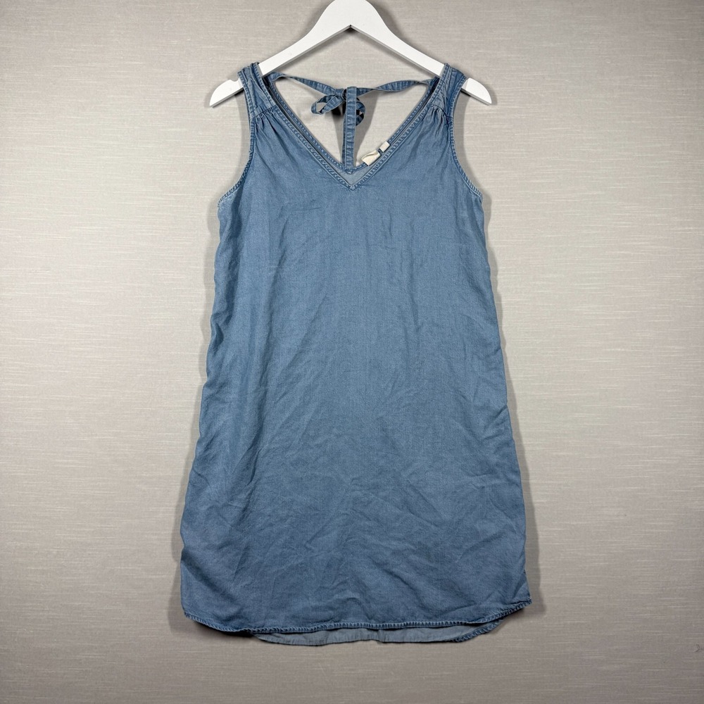 Gap Jean Dress Womens Small Blue Denim Casual‎ Bow Pullover Sleeveless Y2K